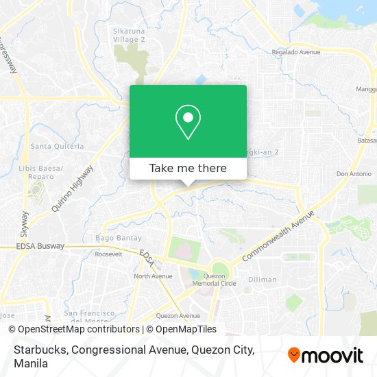 Starbucks, Congressional Avenue, Quezon City map