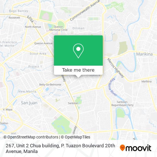 267, Unit 2 Chua building, P. Tuazon Boulevard 20th Avenue map