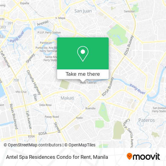 Antel Spa Residences Condo for Rent map