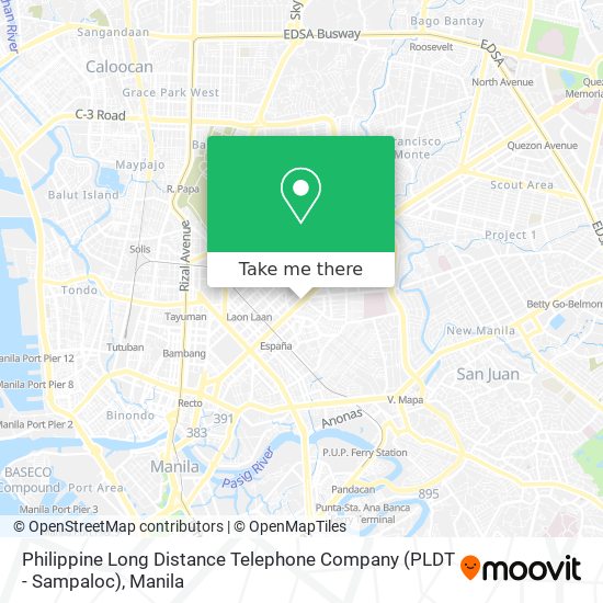 Philippine Long Distance Telephone Company (PLDT - Sampaloc) map