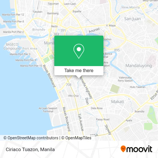 Ciriaco Tuazon map