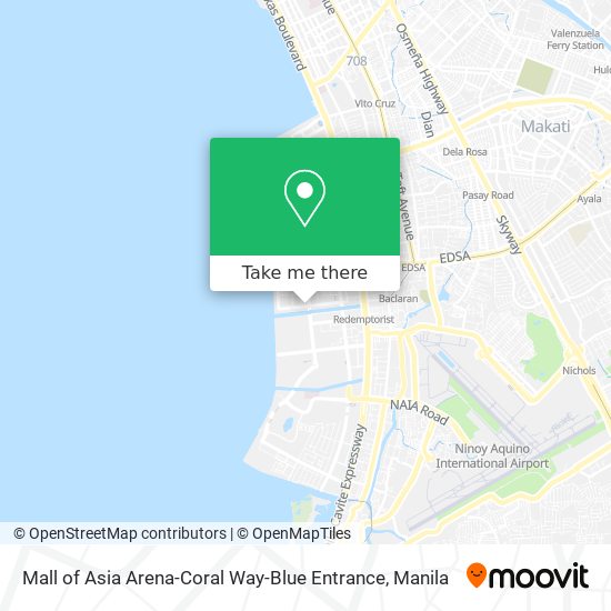 Mall of Asia Arena-Coral Way-Blue Entrance map