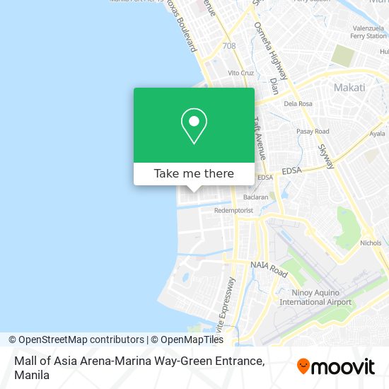 Mall of Asia Arena-Marina Way-Green Entrance map