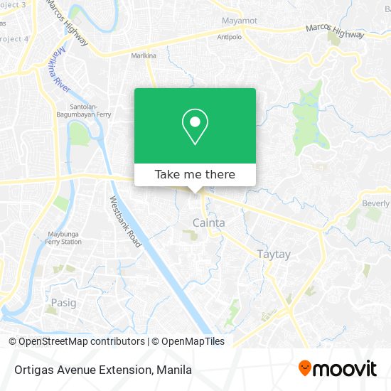 Ortigas Avenue Extension map