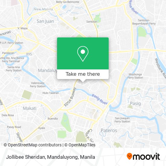Jollibee Sheridan, Mandaluyong map