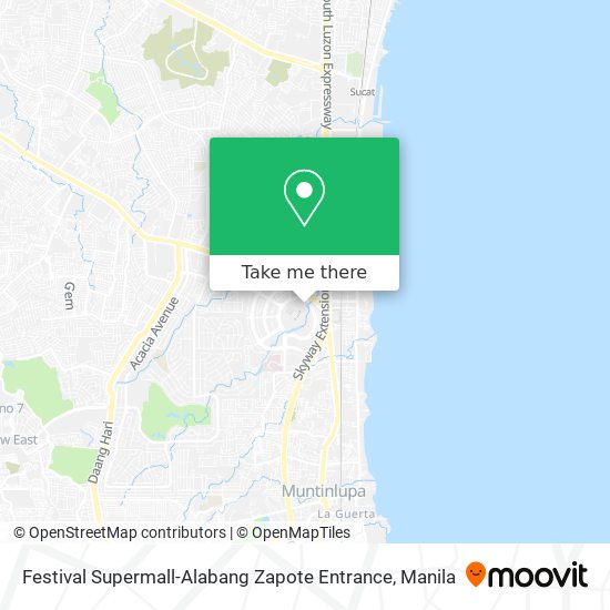 Festival Supermall-Alabang Zapote Entrance map