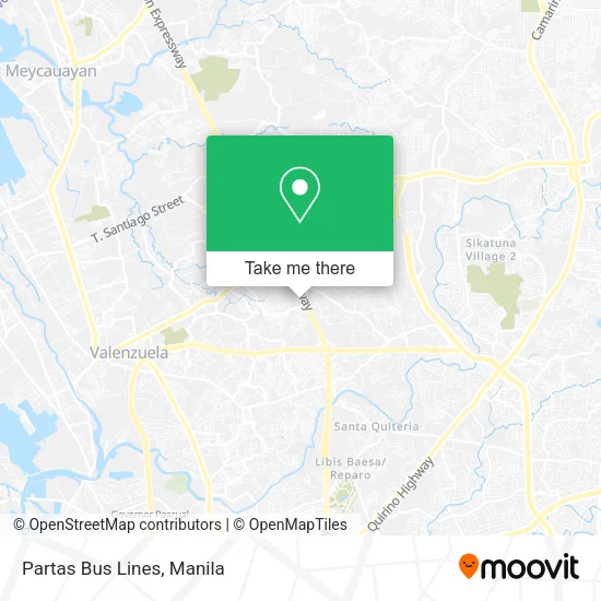 Partas Bus Lines map
