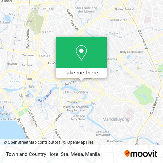 Town and Country Hotel Sta. Mesa map