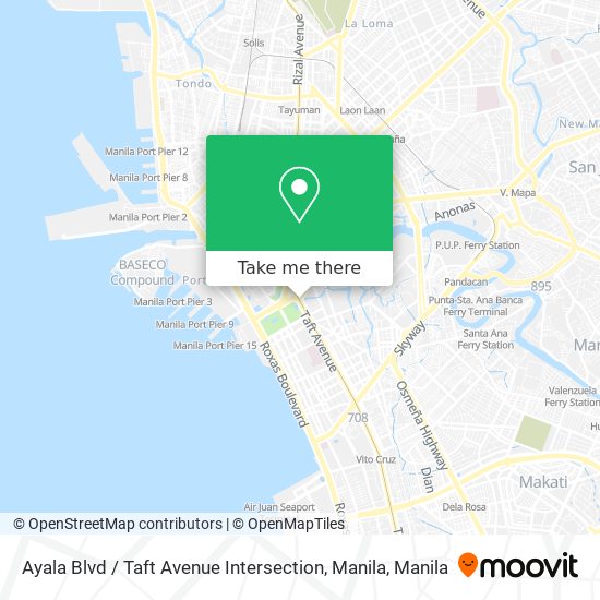 Ayala Blvd / Taft Avenue Intersection, Manila map