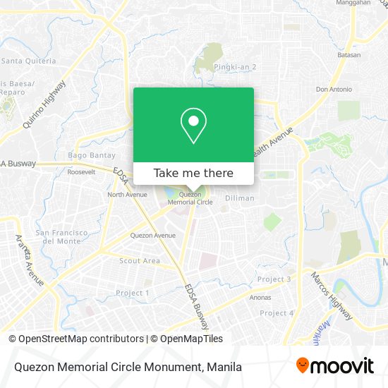 Quezon Memorial Circle Monument map