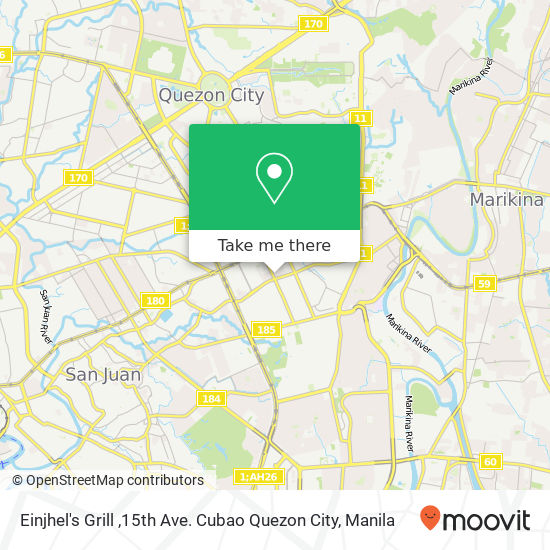 Einjhel's Grill ,15th Ave. Cubao Quezon City map