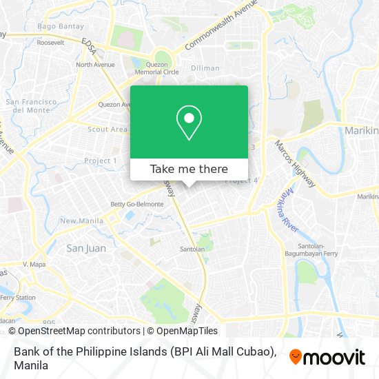 Bank of the Philippine Islands (BPI Ali Mall Cubao) map