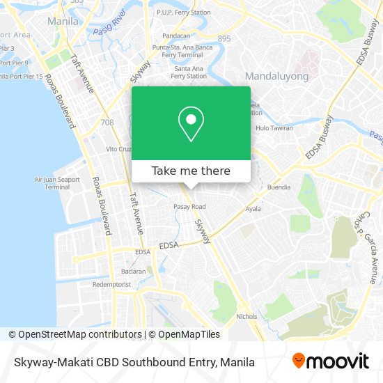 Skyway-Makati CBD Southbound Entry map