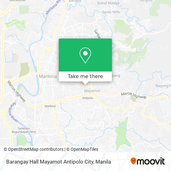 How to get to Barangay Hall Mayamot Antipolo City by Bus or Train