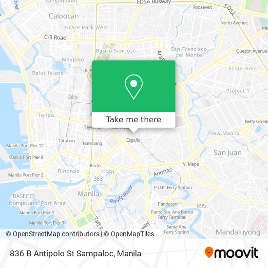 836 B Antipolo St Sampaloc map