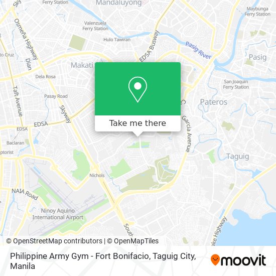 Philippine Army Gym - Fort Bonifacio, Taguig City map