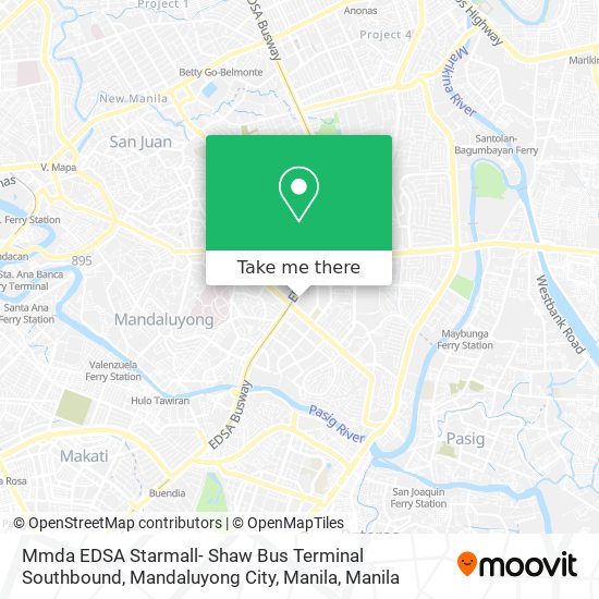 Mmda EDSA Starmall- Shaw Bus Terminal Southbound, Mandaluyong City, Manila map