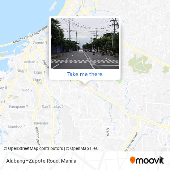 Alabang–Zapote Road map