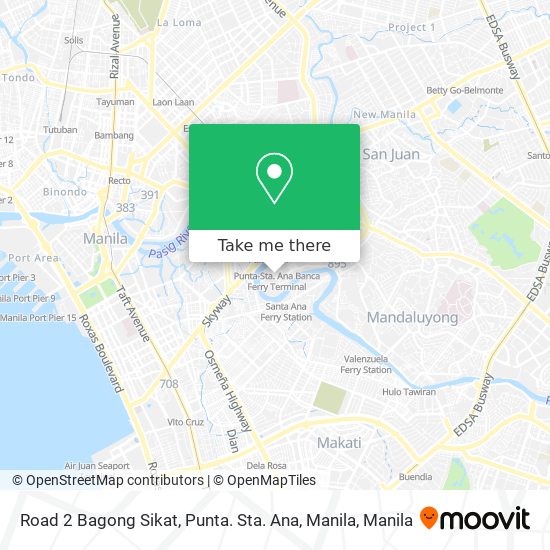 Road 2 Bagong Sikat, Punta. Sta. Ana, Manila map