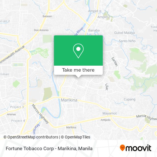 Fortune Tobacco Corp - Marikina map