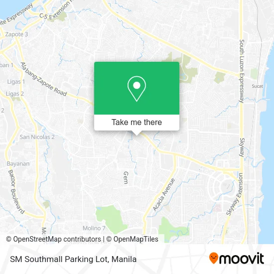 SM Southmall Parking Lot map
