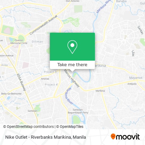 Nike Outlet - Riverbanks Marikina map