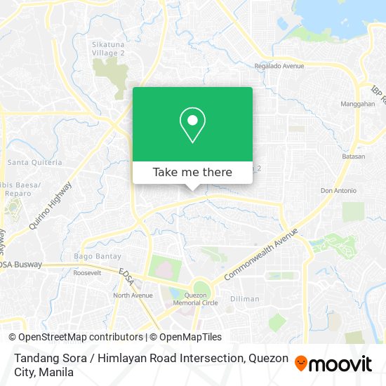 Tandang Sora / Himlayan Road Intersection, Quezon City map