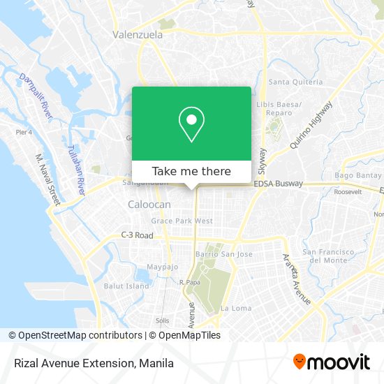 Rizal Avenue Extension map