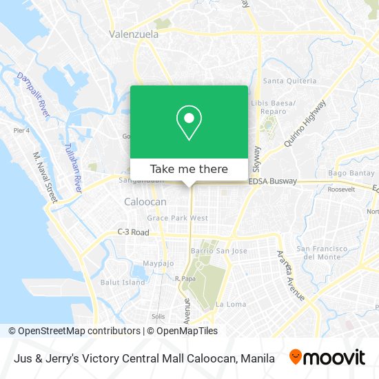 Jus & Jerry's Victory Central Mall Caloocan map