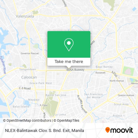 NLEX-Balintawak Clov. S. Bnd. Exit map