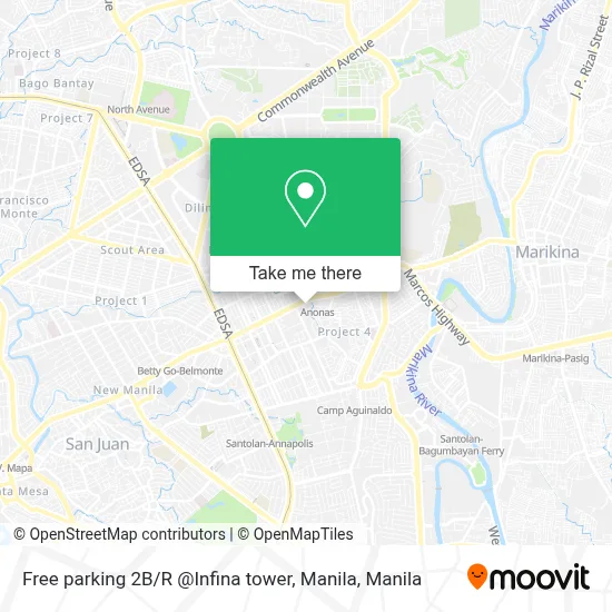 Free parking 2B / R @Infina tower, Manila map