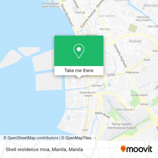 Shell residence moa, Manila map