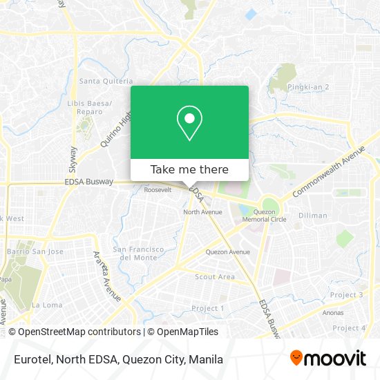 Eurotel, North EDSA, Quezon City map