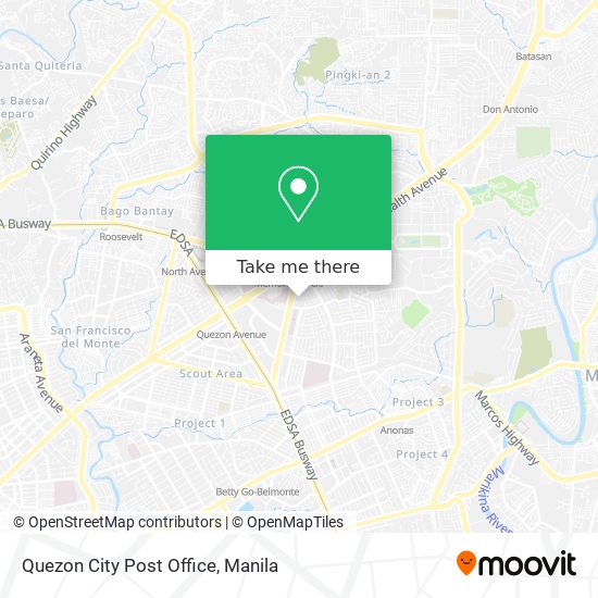 Quezon City Post Office map