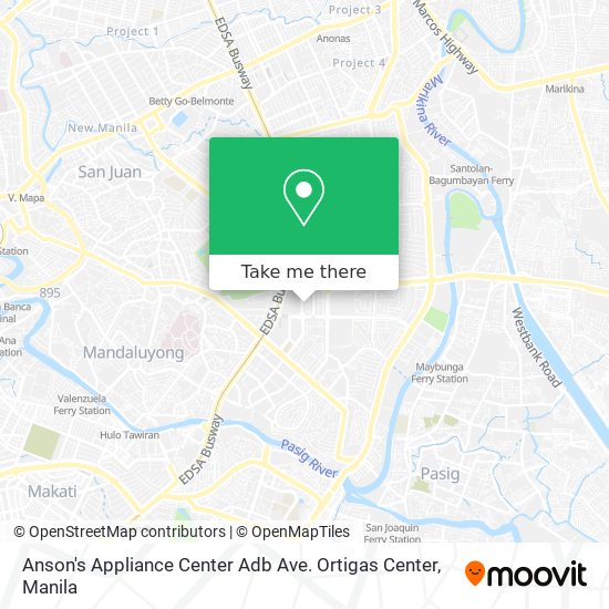 Anson's Appliance Center Adb Ave. Ortigas Center map