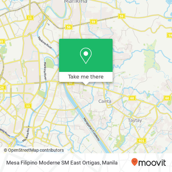 Mesa Filipino Moderne SM East Ortigas map