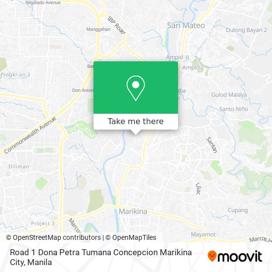 Road 1 Dona Petra Tumana Concepcion Marikina City map
