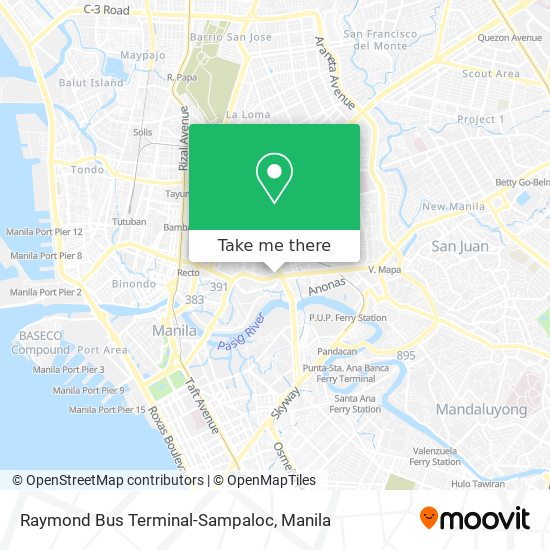 Raymond Bus Terminal-Sampaloc map