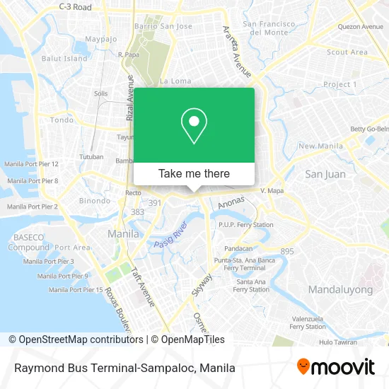 Raymond Bus Terminal-Sampaloc map