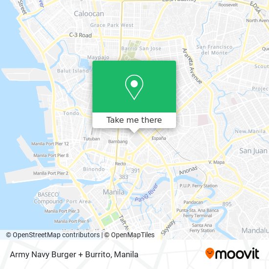 Army Navy Burger + Burrito map