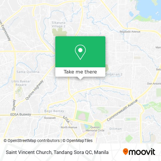 Saint Vincent Church, Tandang Sora QC map