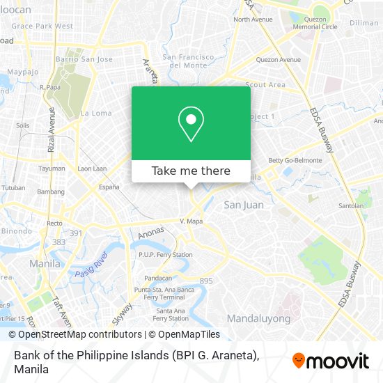 Bank of the Philippine Islands (BPI G. Araneta) map