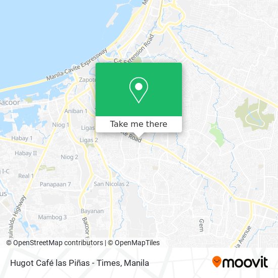 Hugot Café las Piñas - Times map