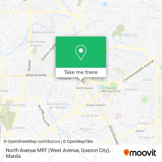 North Avenue MRT (West Avenue, Quezon City) map