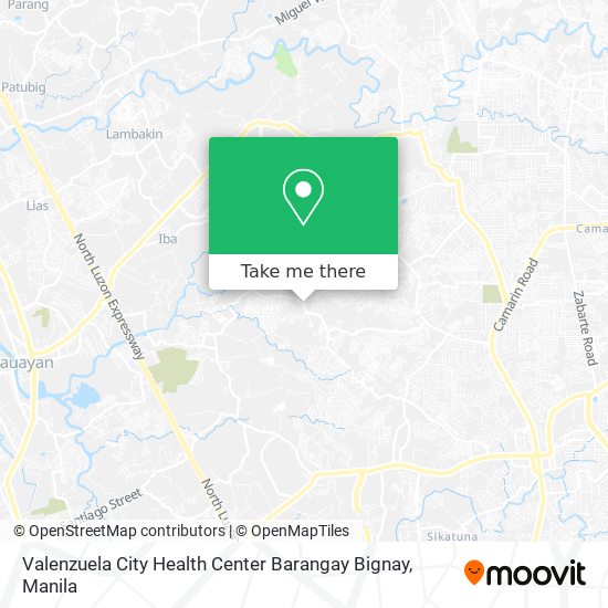 Valenzuela City Health Center Barangay Bignay map