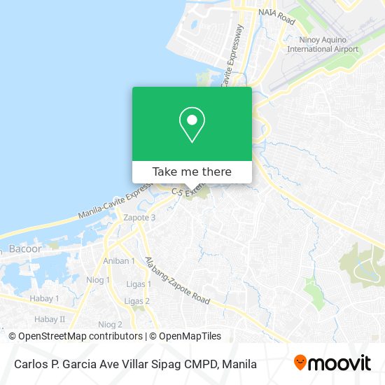 Carlos P. Garcia Ave Villar Sipag CMPD map