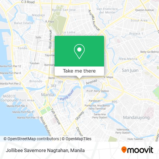 Jollibee Savemore Nagtahan map