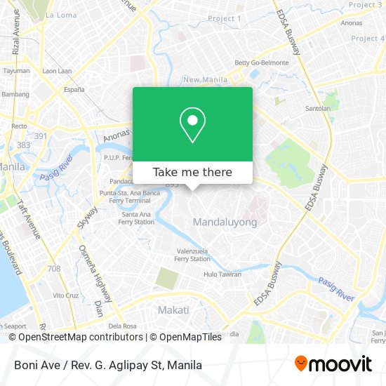 Boni Ave / Rev. G. Aglipay St map