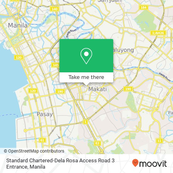Standard Chartered-Dela Rosa Access Road 3 Entrance map