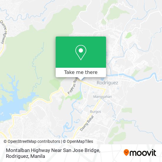Montalban Highway Near San Jose Bridge, Rodriguez map